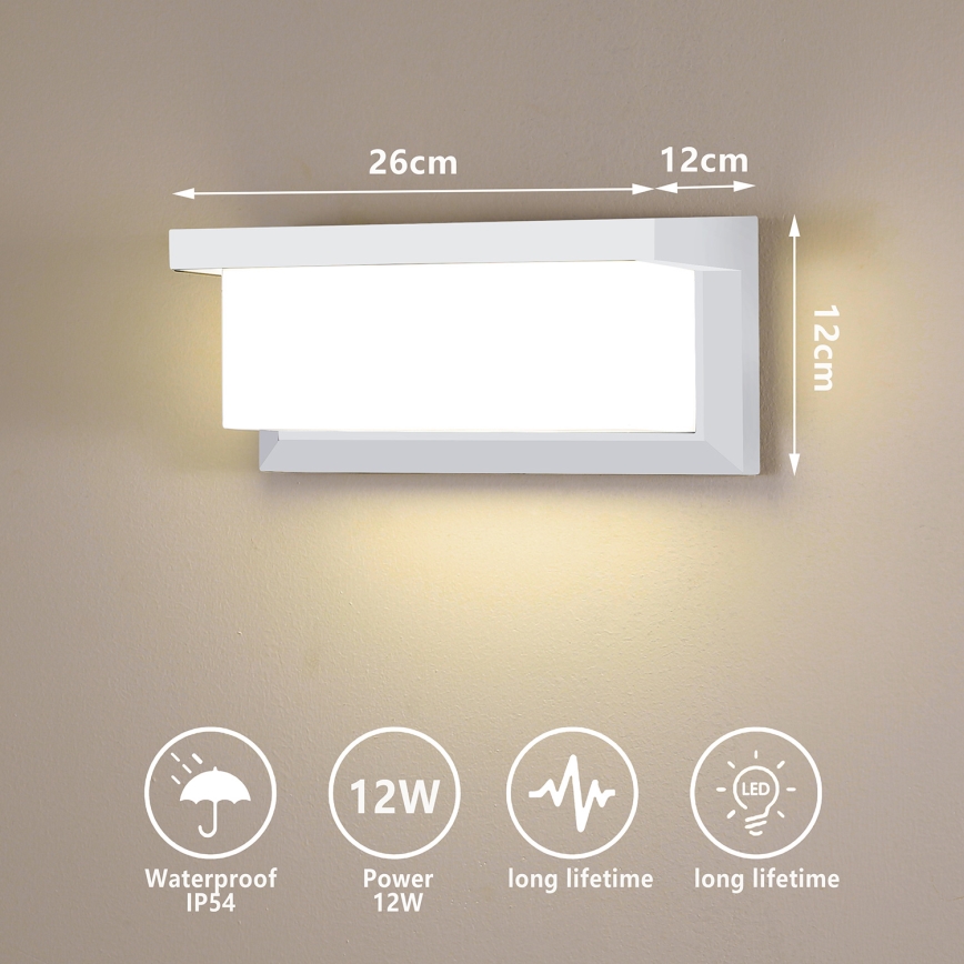 Brilagi - Aplique LED para exterior BRICKY LED/12W/230V blanco IP54