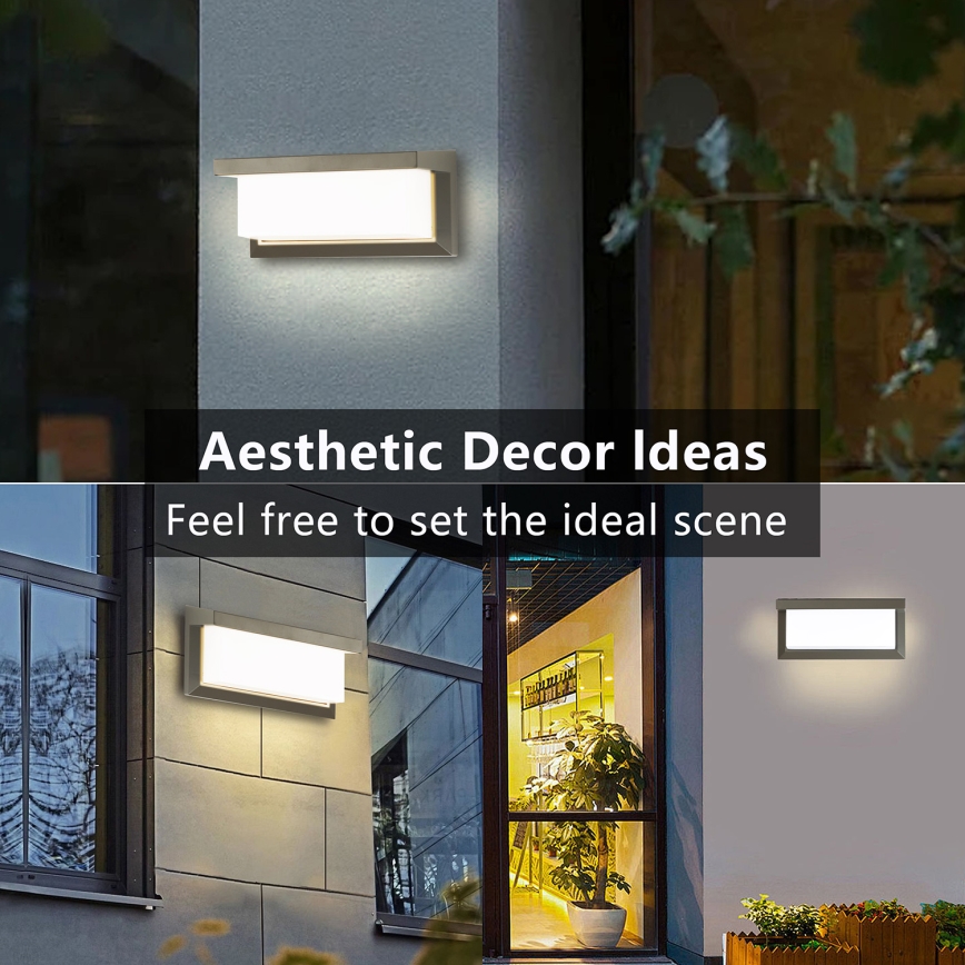 Brilagi - Aplique LED para exterior BRICKY LED/12W/230V gris IP54