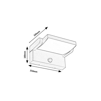 Brilagi - Aplique LED para exterior con sensor ANKLE LED/18W/230V 4000K IP65 antracita