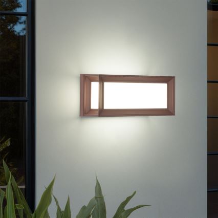 Brilagi - Aplique de pared exterior LED con sensor PARKER LED/12W/230V marrón IP44