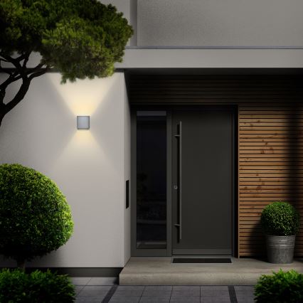 Brilagi - Aplique LED para exterior CUBE LED/6W/230V gris IP54