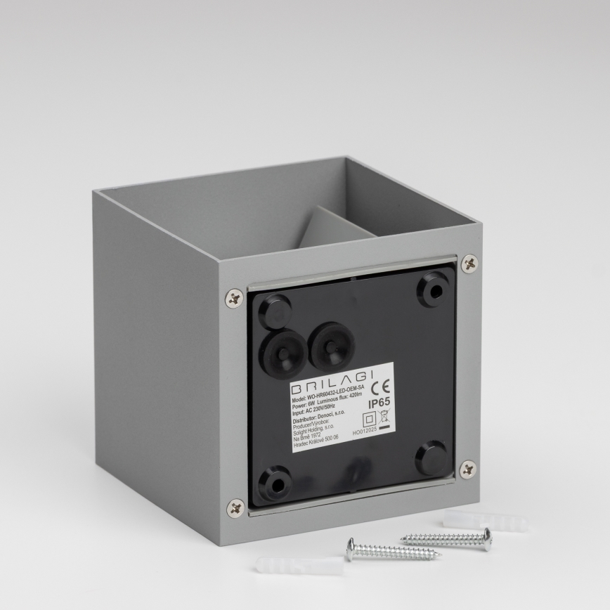 Brilagi - Aplique LED para exterior CUBE LED/6W/230V gris IP54