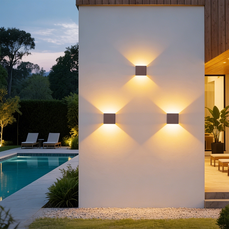 Brilagi - Aplique LED para exterior DONNANI LED/5W/230V 10 cm marrón IP44