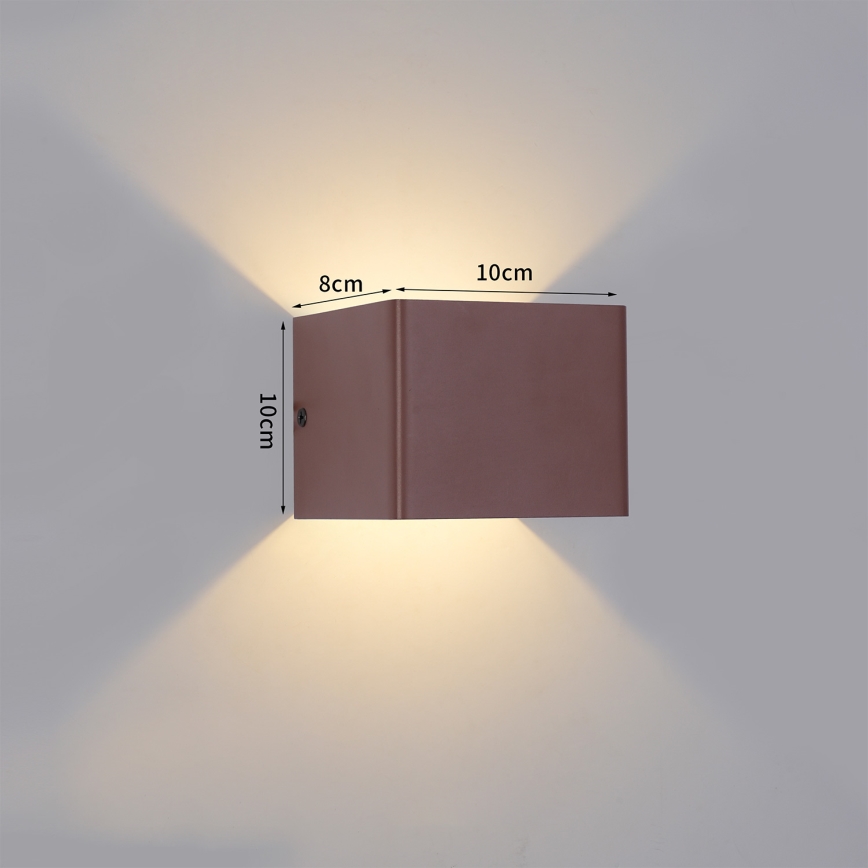 Brilagi - Aplique LED para exterior DONNANI LED/5W/230V 10 cm marrón IP44