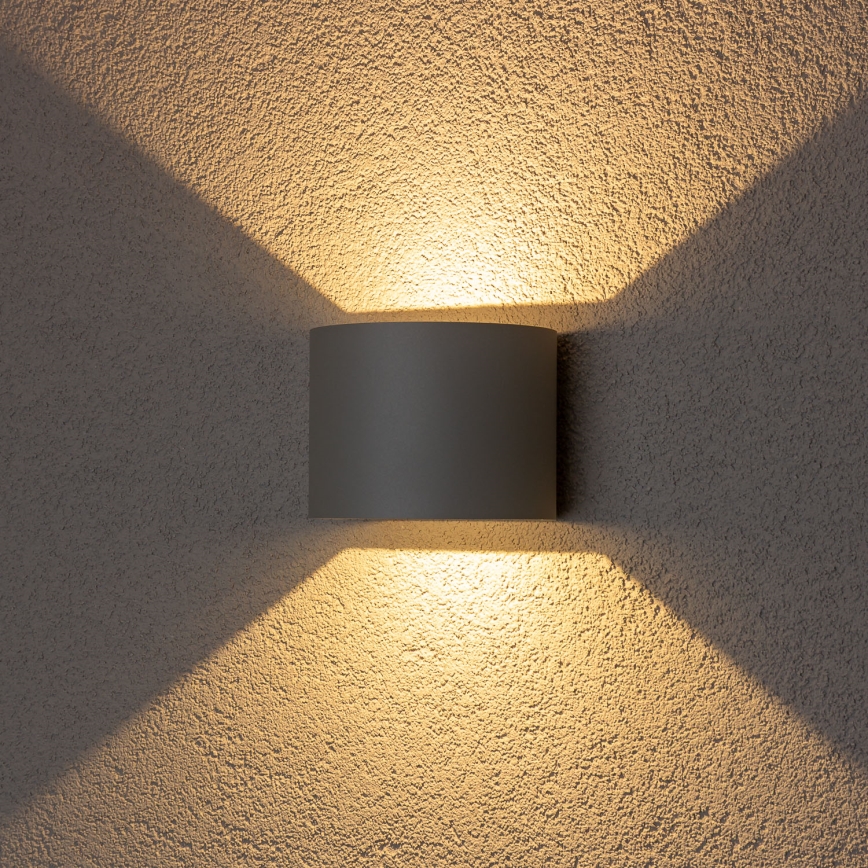 BRILAGI - Aplique LED para exterior RONDO LED/6W/230V gris IP54