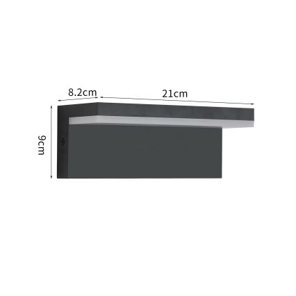 Brilagi - Aplique LED para exterior TESSI LED/10W/230V negro IP54