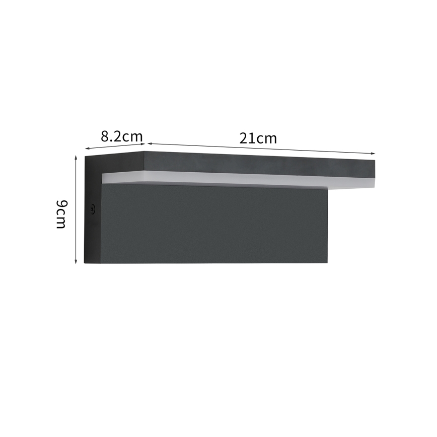 Brilagi - Aplique LED para exterior TESSI LED/10W/230V negro IP54