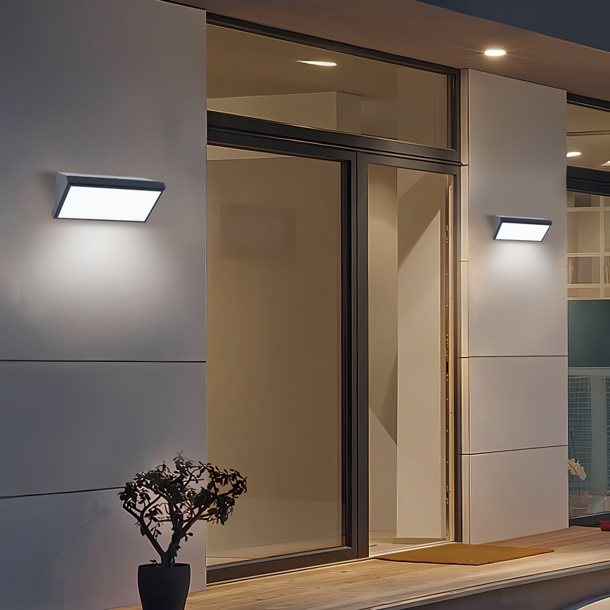 Brilagi - Aplique LED para exterior TRIANGLE LED/20W/230V 3000/4000/6500K antracita IP65
