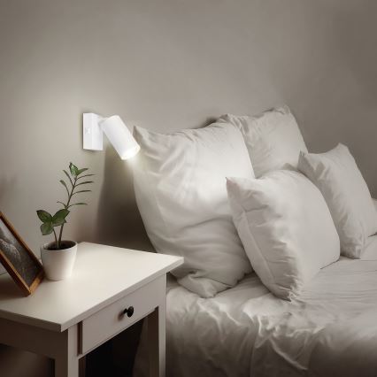 BRILAGI - Aplique de pared LED RGBW regulable con interruptor SELE 1xGU10/4,8W/230V 3000K blanco + mando a distancia