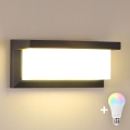 Brilagi - Aplique LED RGBW regulable para pared exterior BRICKY 1xE27/9W/230V 2700-6500K antracita IP54