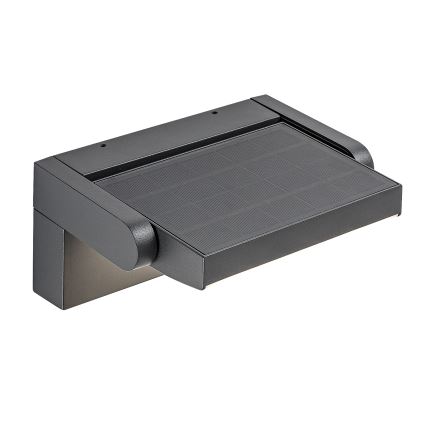 Brilagi - Aplique solar LED de pared con sensor de movimiento y crepuscular ANKLE LED/10W/3,7V 3000 mAh 3000K IP65 antracita