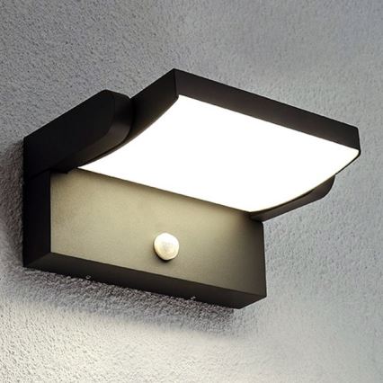 Brilagi - Aplique solar LED con sensor de movimiento y crepuscular ANKLE LED/10W/3,7V 3000 mAh 4000K IP65 antracita