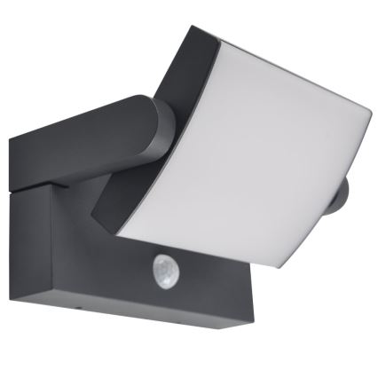 Brilagi - Aplique solar LED con sensor de movimiento y crepuscular ANKLE LED/10W/3,7V 3000 mAh 4000K IP65 antracita
