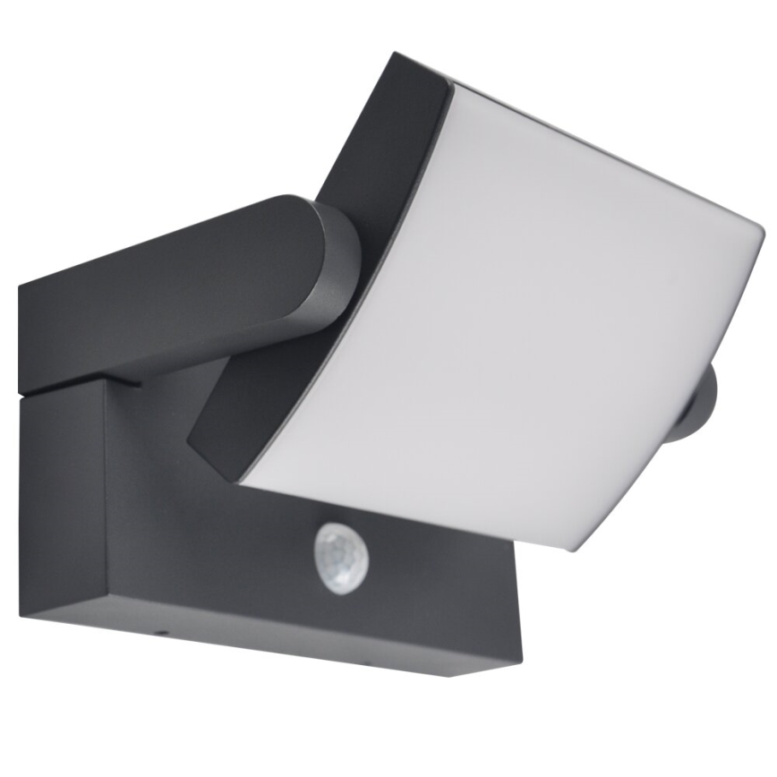 Brilagi - Aplique solar LED con sensor de movimiento y crepuscular ANKLE LED/10W/3,7V 3000 mAh 4000K IP65 antracita