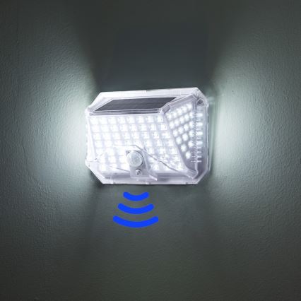 Brilagi - LED Luz solar de pared con sensor de movimiento y crepuscular WALLIE LED/4W/5,5V 1200 mAh 6500K IP64 plata