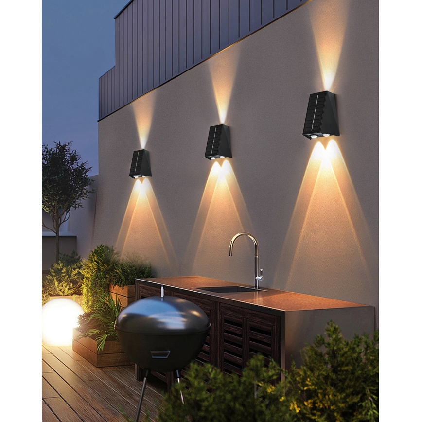 Brilagi - Aplique LED solar PYRAMID LED/2W/3,2V 1300 mAh IP54