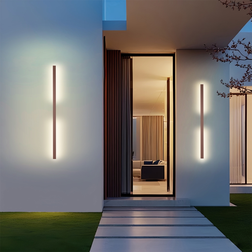 Brilagi - Aplique de pared LED para exterior LUNA LED/24 W/230 V 3000 K IP65 100 cm marrón IRC 90