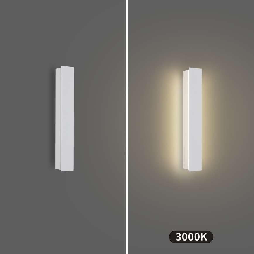 Brilagi - Aplique de pared exterior LED LINEAR de 8 W, 230 V, 3000 K, IP65, 30 cm, blanco, IRC 90