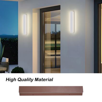 Brilagi - Aplique de pared exterior LED LINEAR de 8 W, 230 V, 3000 K, IP65, 30 cm, blanco, IRC 90