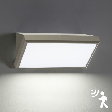 Brilagi - Aplique mural LED para exterior con sensor TRIANGLE LED/20W/230V gris IP65