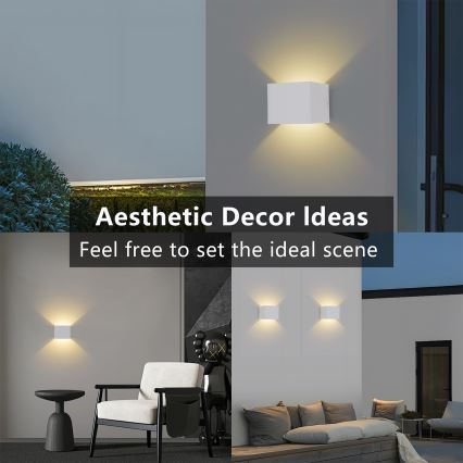 Brilagi - Aplique mural LED para exterior DONNANI LED/5W/230V 10 cm blanco IP44