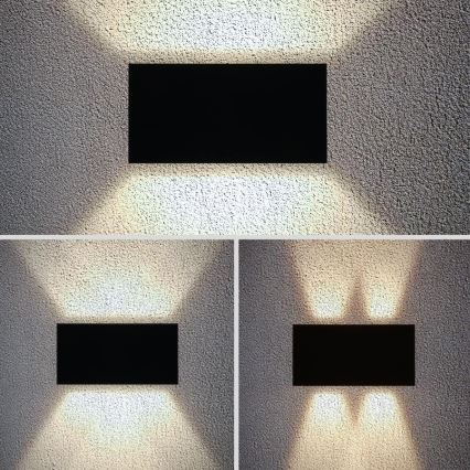 Brilagi - Aplique mural LED para exterior DOUBLE CUBE LED/12W/230V negro IP65