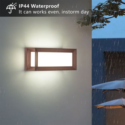Brilagi - Aplique de pared exterior PARKER LED/12W/230V 3000/4500/6000K marrón IP44