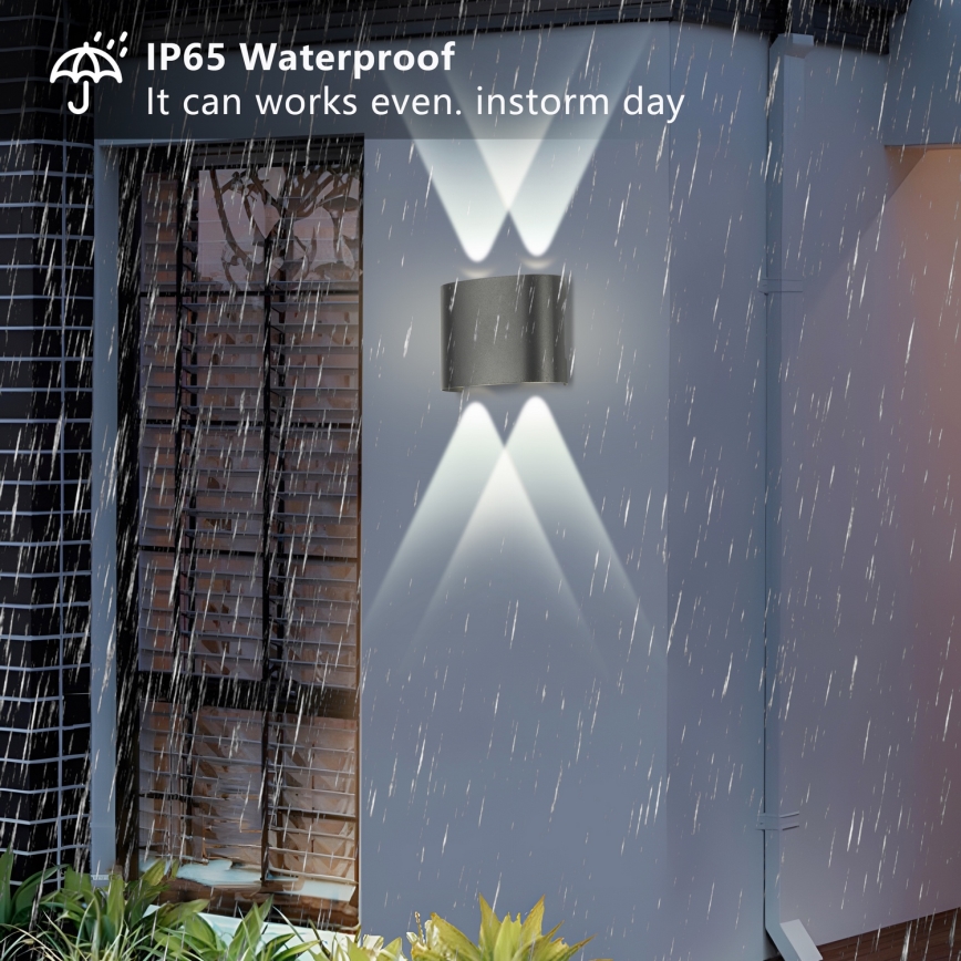Brilagi - Aplique mural LED para exteriores FLAREBOX LED/4W/230V antracita IP65