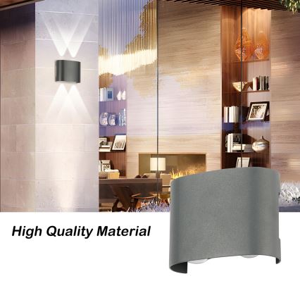 Brilagi - Aplique mural LED para exteriores FLAREBOX LED/4W/230V antracita IP65