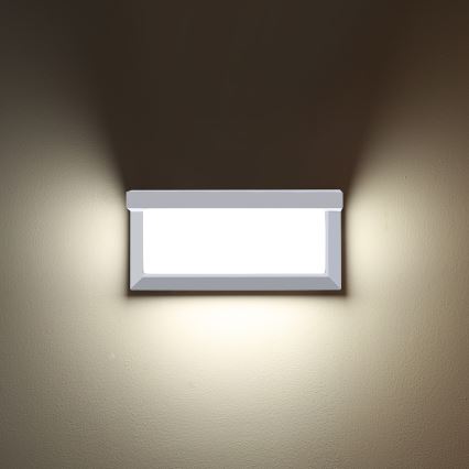 Brilagi - Aplique de pared LED regulable para exterior BRICKY 1xE27/6W/230V 2700-6500K IP54 blanco