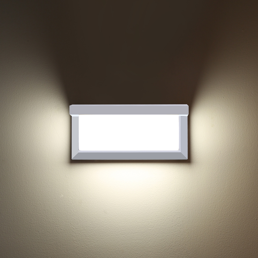 Brilagi - Aplique de pared LED regulable para exterior BRICKY 1xE27/6W/230V 2700-6500K IP54 blanco