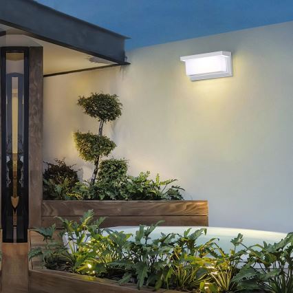 Brilagi - Aplique de pared LED regulable para exterior BRICKY 1xE27/6W/230V 2700-6500K IP54 blanco