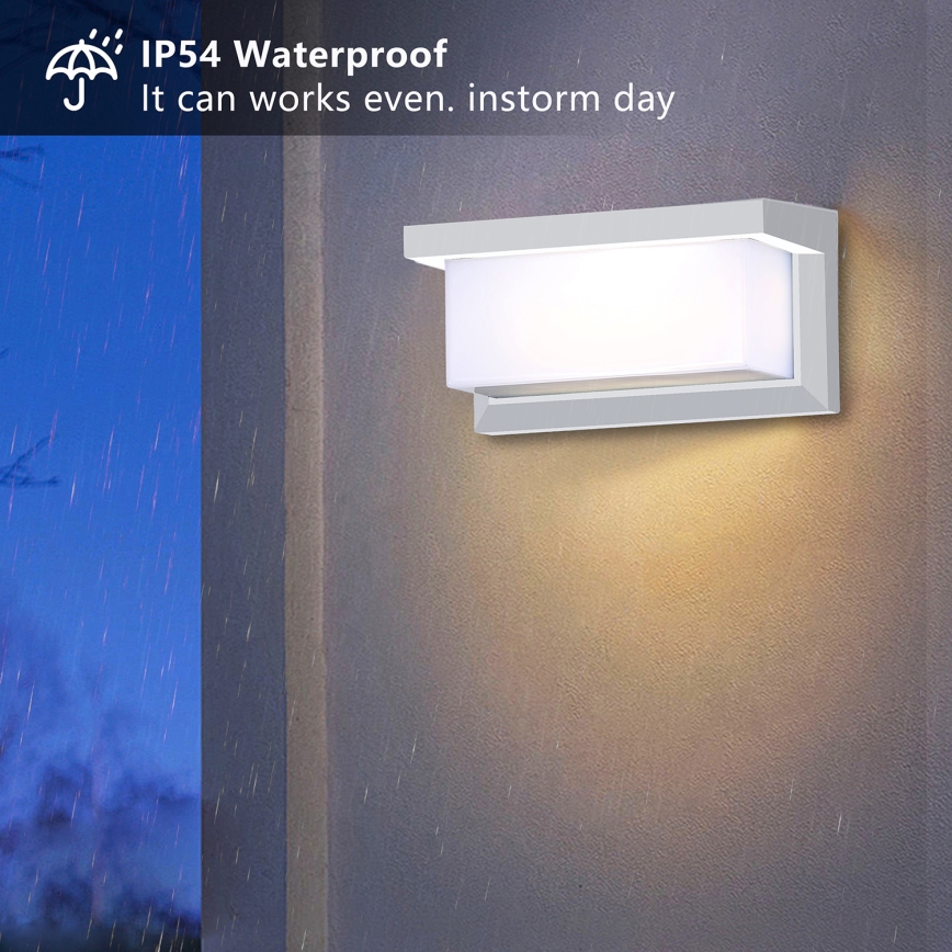Brilagi - Aplique de pared LED regulable para exterior BRICKY 1xE27/6W/230V 2700-6500K IP54 blanco