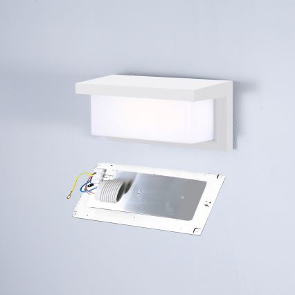 Brilagi - Aplique de pared LED regulable para exterior BRICKY 1xE27/6W/230V 2700-6500K IP54 blanco