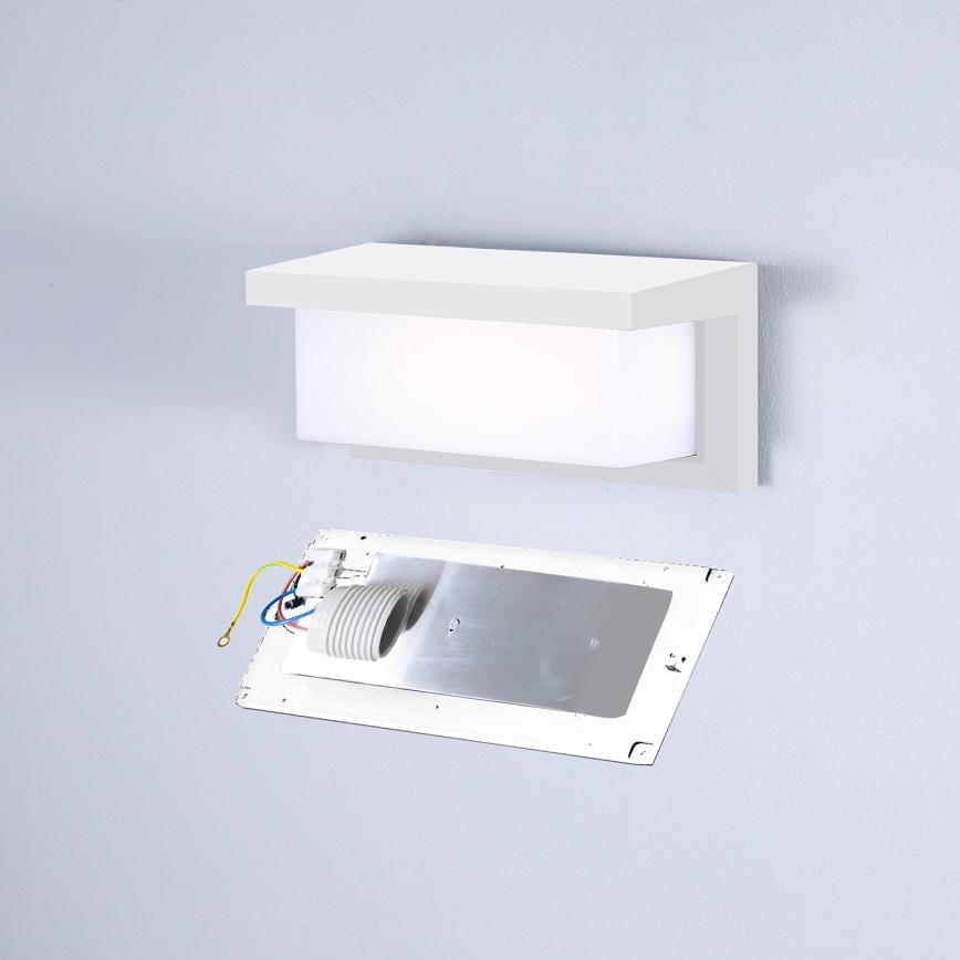 Brilagi - Aplique de pared LED regulable para exterior BRICKY 1xE27/6W/230V 2700-6500K IP54 blanco