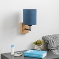 Brilagi - Aplique NUBILA WOOD 1xE27/25W/230V roble/azul oscuro