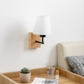 Brilagi - Aplique NUBILA WOOD 1xE27/25W/230V roble/blanco