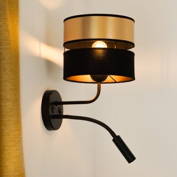 Brilagi - Aplique ROYAL 1xE27/15W/230V + 1xG9/3W negro/dorado