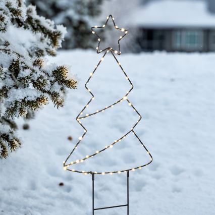 Brilagi - Árbol navideño LED para exterior, 68x29 cm, LED/3xAA, IP44