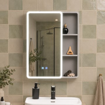 BRILAGI - Armario de baño con espejo e iluminación LED integrada AVOLA SINGLE 55x70 cm