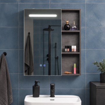 BRILAGI - Armario de baño con espejo e iluminación LED integrada TRABIA SINGLE 60x70 cm