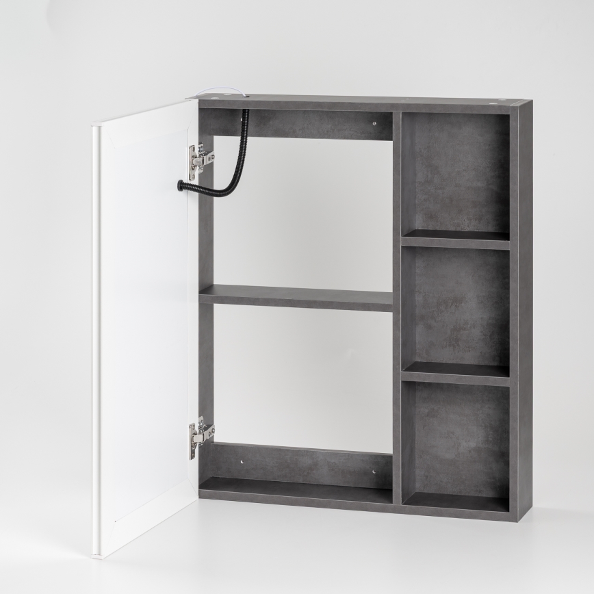 BRILAGI - Armario de baño con espejo e iluminación LED integrada TRABIA SINGLE 60x70 cm