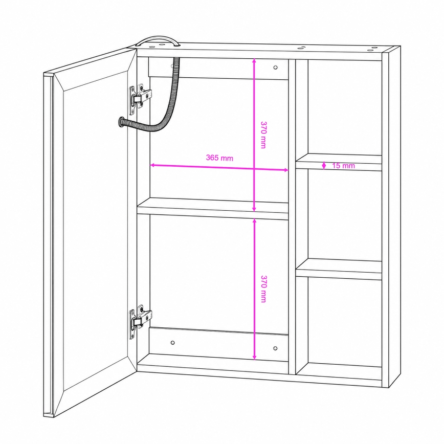 BRILAGI - Armario de baño con espejo e iluminación LED integrada TRABIA SINGLE 60x70 cm