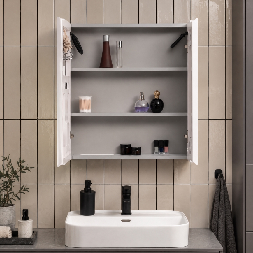 BRILAGI - Armario de baño con espejo LED retroiluminado NOTO DOUBLE 60x65 cm