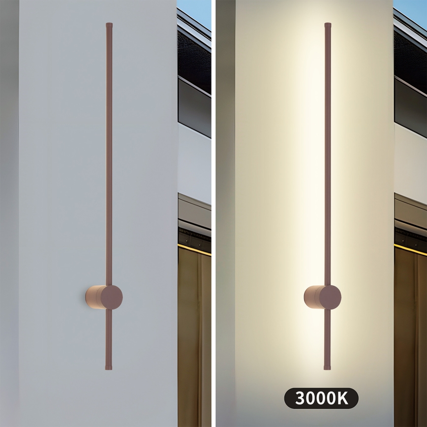 Brilagi - Aplique de pared LED para exterior AURA LED/20W/230V 3000K IP54 97 cm marrón CRI 90