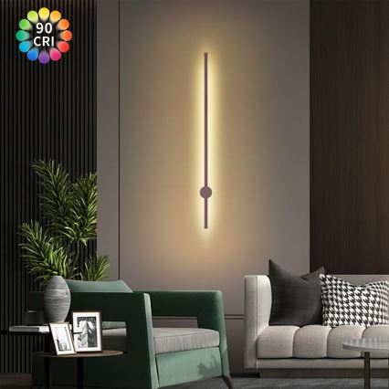 Brilagi - Aplique de pared LED para exterior AURA LED/20W/230V 3000K IP54 97 cm marrón CRI 90