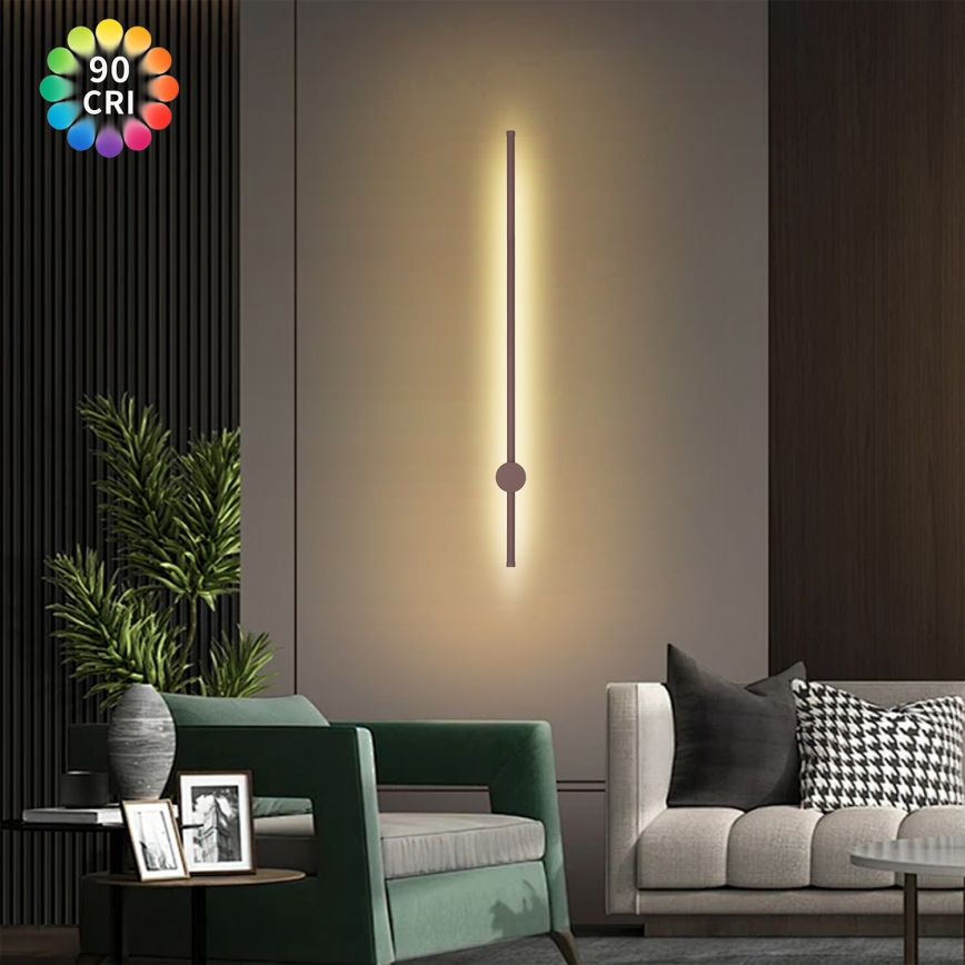 Brilagi - Aplique de pared LED para exterior AURA LED/20W/230V 3000K IP54 97 cm marrón CRI 90