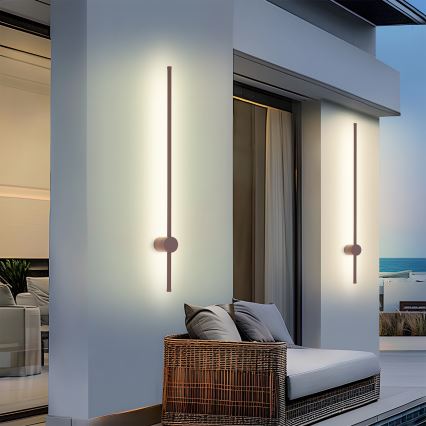 Brilagi - Aplique de pared LED para exterior AURA LED/20W/230V 3000K IP54 97 cm marrón CRI 90