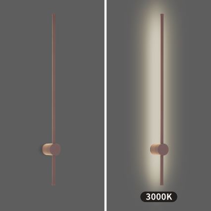 Brilagi - Aplique de pared LED para exterior AURA LED/20W/230V 3000K IP54 97 cm marrón CRI 90