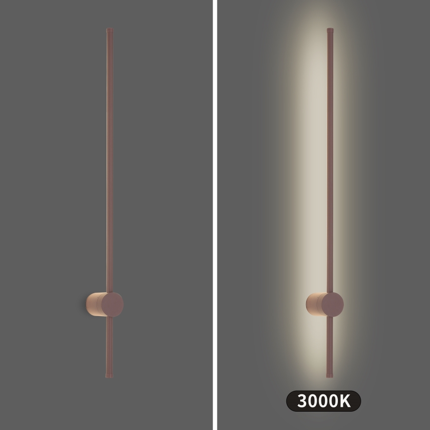 Brilagi - Aplique de pared LED para exterior AURA LED/20W/230V 3000K IP54 97 cm marrón CRI 90
